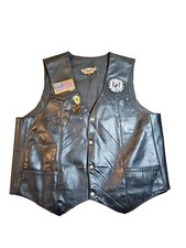 Harley Davidson Men s Leather Vest An American Legend HD Large 3 Pins 5 Patches