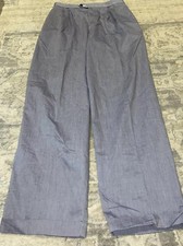 Vtg Liz Claiborne LizWear Mom Pleated Blue White Stripe Pants Sz 14 Cuff