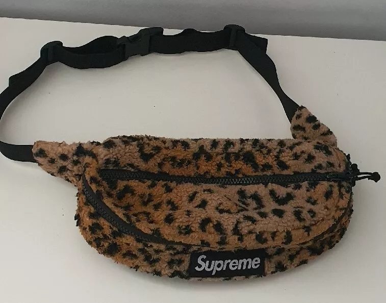 FW17 Sac Supreme Léopard Taille Jaune Ceinture Sac à Fesses Polaire Épaule