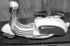 VINTAGE VESPA SCOOTER TOY RETRO HANDMADE METAL - rare 2 seater