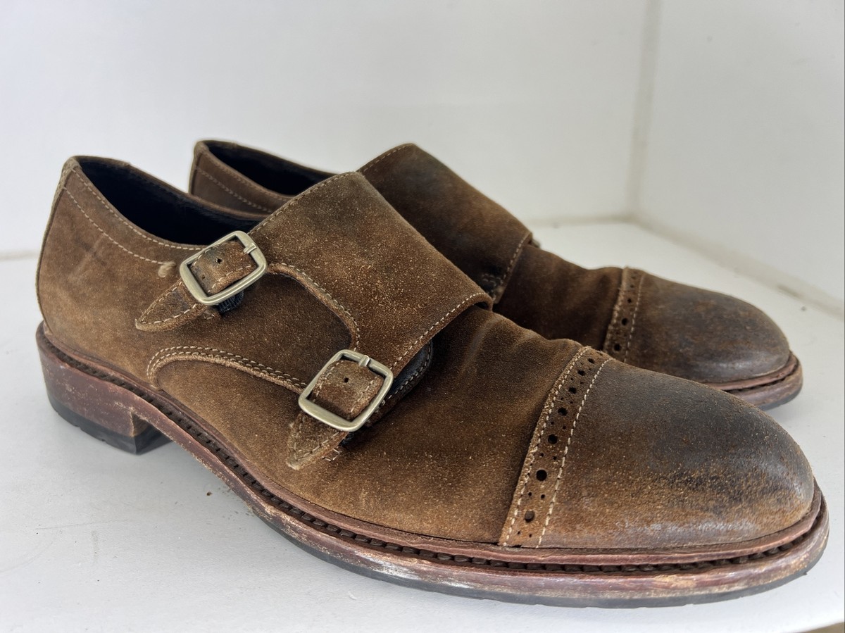 HS TRASK MENS SHOES LANGLEY DOUBLE MONK OIL-FINISHED SUEDE BROGUE CAP TOE Sz 8.5 HS TRASK MENS 9.5 SHOES LANGLEY DOUBLE MONK OIL-FINISHED  main image 3