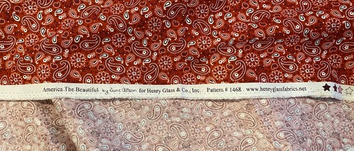 Henry Glass Jane Alison Fabric Red Paisley America The Beautiful BTY 45” W - Picture 3 of 3