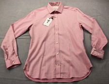 Ted Baker Endurance Mens Red Oxford Geo Print Slim Dress Shirt NWT 15 34/35 110