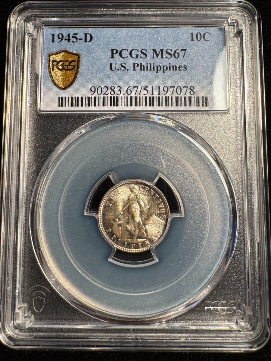 PCGS MS67 1945-D U.S. Philippines 10 Centavos | eBay