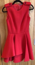 Stunning Alexander McQueen Red Military Fit and Flare Dress, Size 38