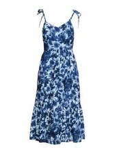GAP V-Neck Cami Blue Floral Midi Dress Women's 6
