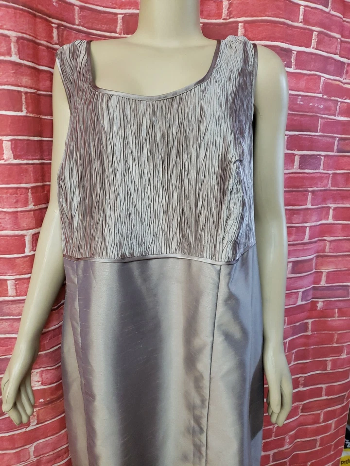 Vestido para mujer Le Bos bronceado metálico talla 20W sin mangas #CB8 Foto 2 de 4