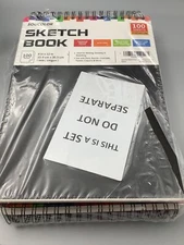 9" x 12" Sketch Book 2-Pack 100 Sheets Spiral Bound Art Sketchbook Acid Free NEW