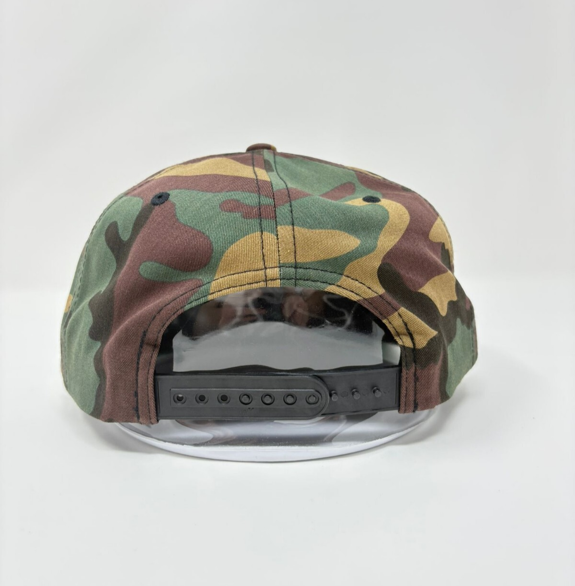 Red Bull Black Flat Bill Cap Yupoong Vtg Retro Camo Green 