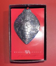 Santas of the World Wendell August Old Forge Pewter Christmas Ornament Flag USA