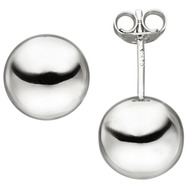 Ohrstecker Kugel 10Mm 925 Sterling Silber Ohrringe Ohrschmuck Schlicht GläNzend-image