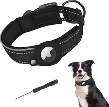 Apple Airtag Holder Dog Collar Comfortable for Dogs Pets M-Black
