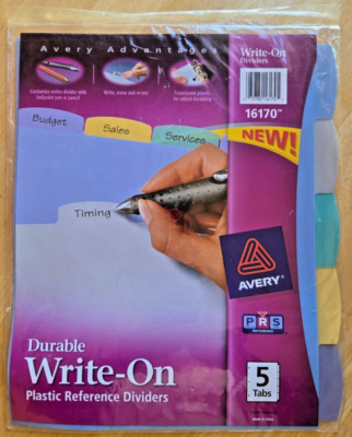 Avery Brand- 16170 - Translucent Durable Write-on Plastic Dividers - 5 X