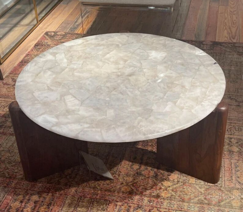 42" Round White Quartz Table Top / Quartz Kitchen Dining Table Top - Picture 1 of 7