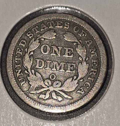 1856-O Seated Liberty Dime 10c XF!! FULL LIBERTY. TONING AND COLOR!