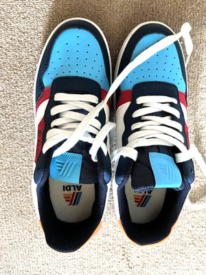 WOW NEW ALDI FAUX LEATHER MENS LADIES TRENDY SPORT SHOES TRAINERS - Main Image