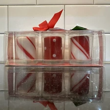 NWT Pier 1 Imports Peppermint Creme Votive Candle Gift Boxed Set 3 Votives