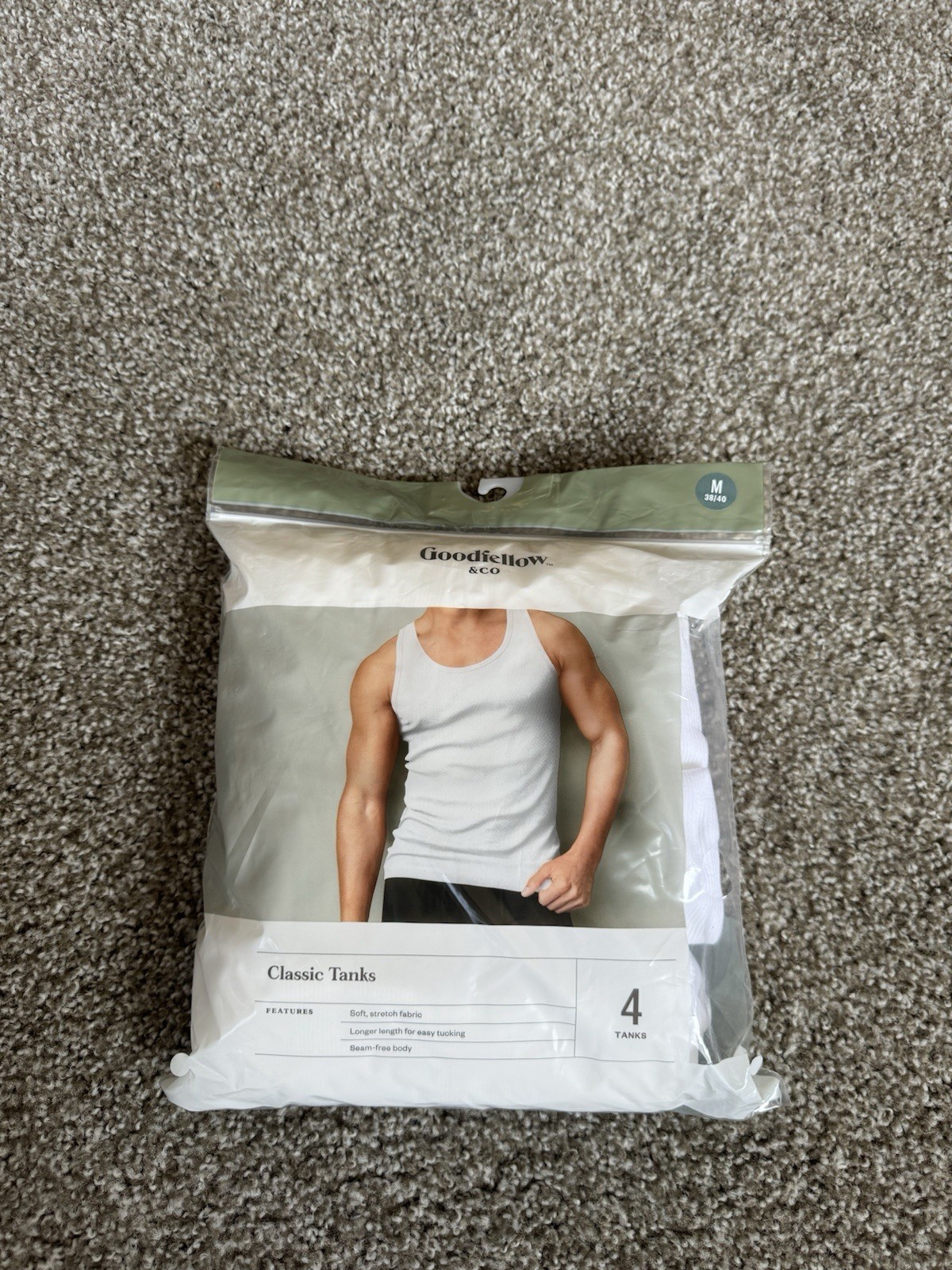 Good Fellow Men's Black & White Tank Top 4-Pack - Brand New No Packaging
