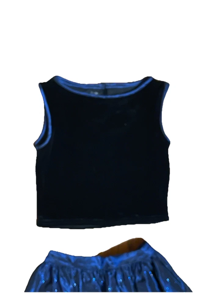 Jessica McClintock 2 Pc Dress Velvet Tank Ballerina high Rise Skirt Y2K 8 Formal - Image 4 of 4