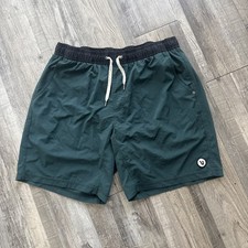 Vuori Kore Shorts 7" Mens Large Teal Lined Athletic Training Gym Excellent Cond