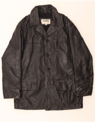 CONBIPEL Herren Lederjacke IT 46 Small Schwarz Leather AO01