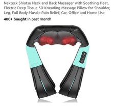 Shiatsu Back Neck and Shoulder Massager with Heat Deep Tissue 3D Kneading Pillow