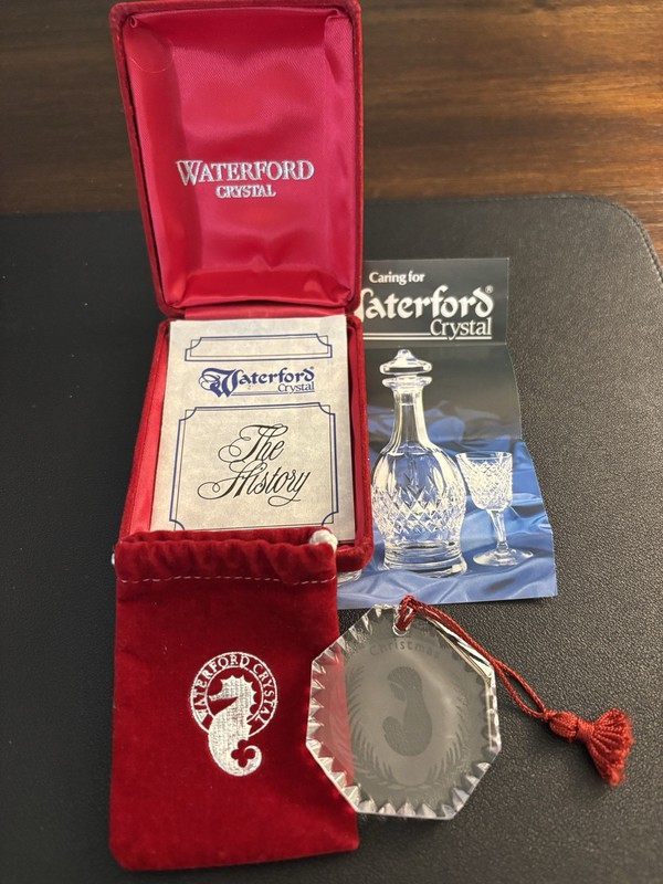 Waterford Crystal holiday Christmas ornament Mother And Child Crystal With Box