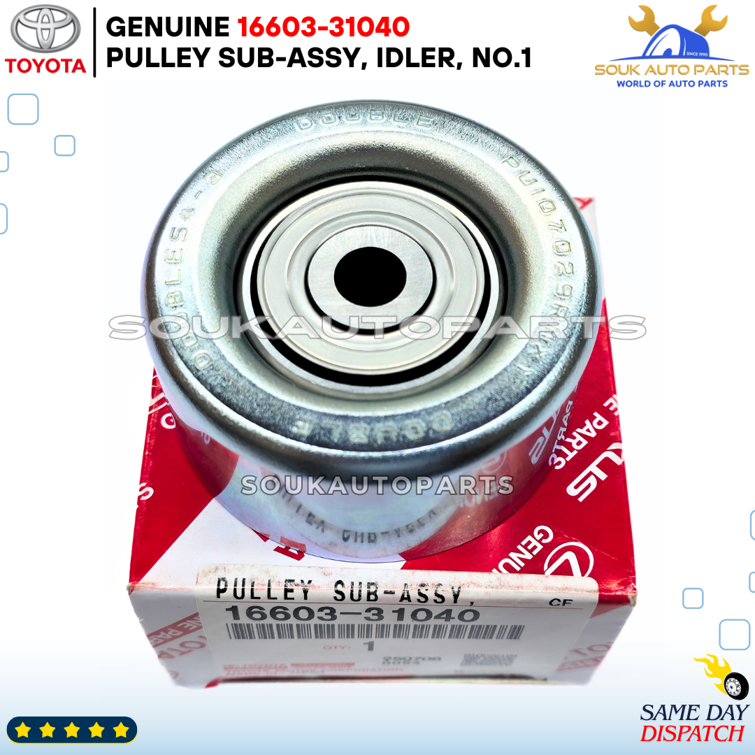 16603-31040 Genuine Toyota PULLEY SUB-ASSY, IDLER, NO.1 1660331040