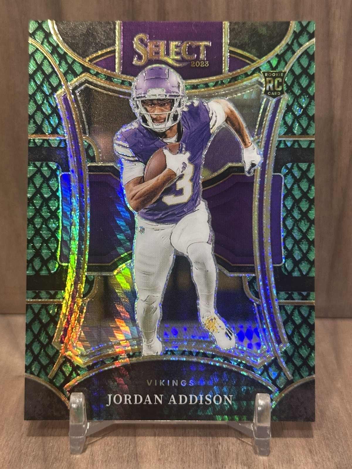 2023 Select Jordan Addison RC #462 Suite Level DRAGON SCALE Prizm #ed 14/70