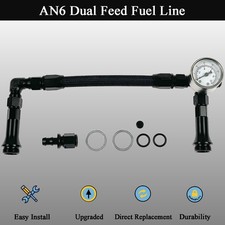 Dual Feed Carb Fuel Line Double Pumper For 4150 Holley Carburetor Braided An6 Dual Feed Carb Fuel Line Double Pumper For 4150 Holley Carburetor Braided An6