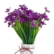 Artificial Violet Flowers, 6 Bundles Fake Flowers Plant Artificial Violet Flo...