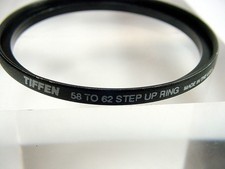 58-62mm Step-Up Adapter Ring  Metal  Tiffen USA  No box  New  6.95 