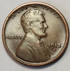 1913-S Lincoln Wheat Cent Penny 1C, Semi-key Date, Great For Albums - LC-S13F