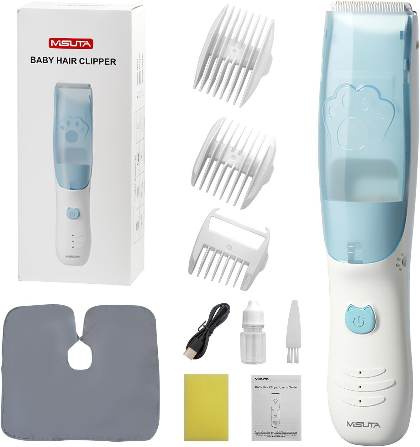 Vacuum Baby Hair Clippers,Silent Clippers for Kids,Cordless 
