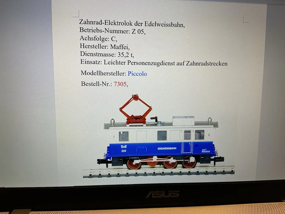 Fleischmann 7305, Zahnrad-Elektrolok der Edelweissbahn unbespielt OVP Top - Bild 3 von 4