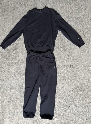 depound Women s Navy 2-Piece Sweatsuit Set Crewneck Drawstring Logo Free Size