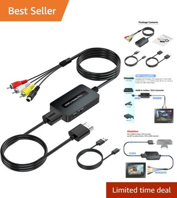 Compact HDMI to RCA/S-Video AV Converter - Ideal for Legacy TV Connections