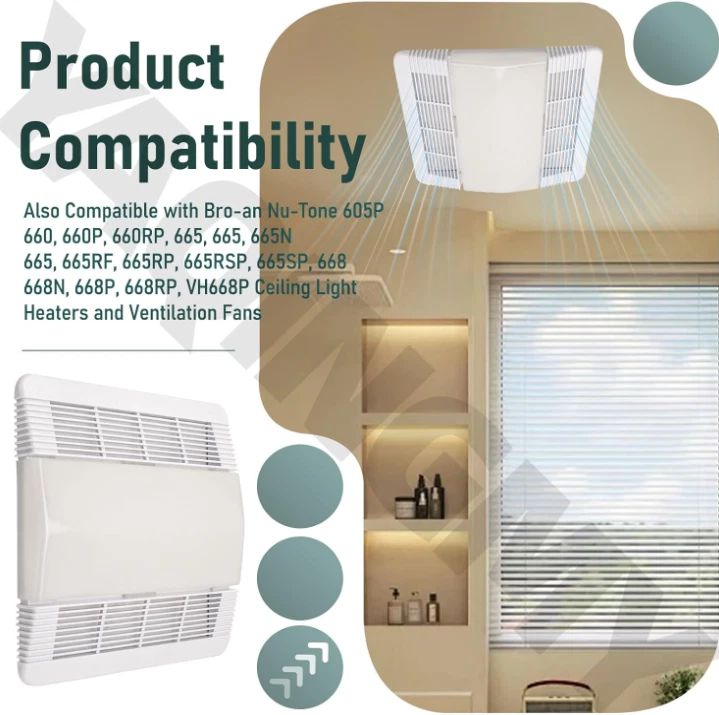 Conjunto de grade e lente compatível com Broan Nutone S89852000 665 665RP - Imagem 3 de 4