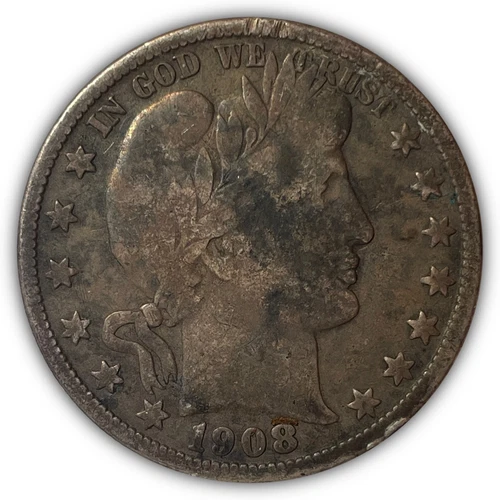 1908-O Barber Half Dollar Fine F Coin, Issues #9031