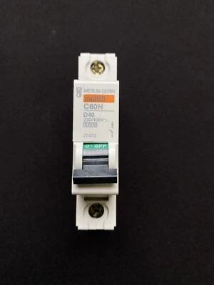 MERLIN GERIN C60H 27473. 40 AMP D TYPE 10KA MCB