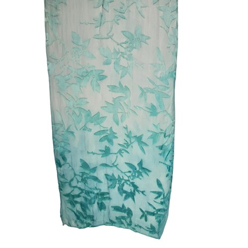 Hand Dyed Scarf Turquoise Aqua Blue Ombre 70s Vibe Silk Rayon NEW - Picture 6 of 6