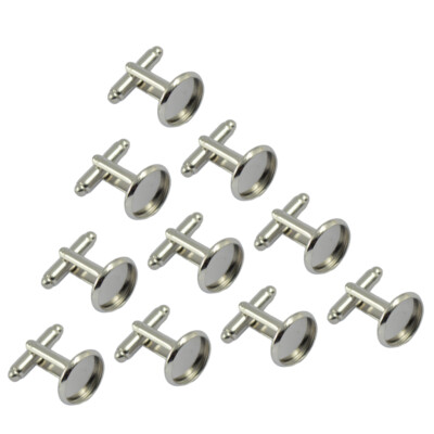 10 Stck. Manschettenknöpfe Zubehör Manschettenknopf Blanko Rücken Platte 12 mm Pad GROSSHANDEL