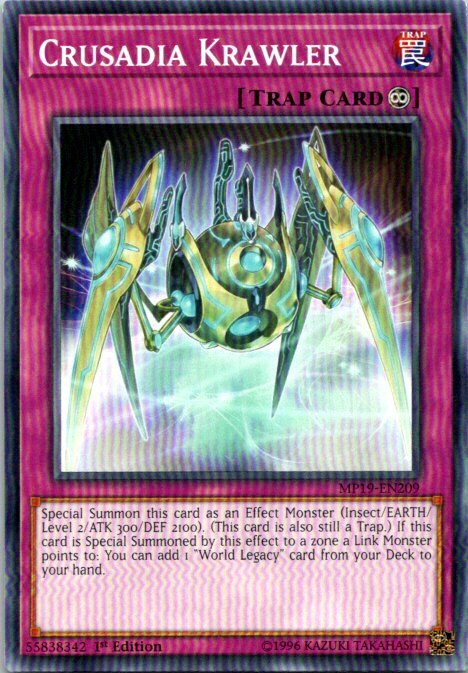 krawler cards yugioh Crusadia Krawler MP19-EN209 Yu-Gi-Oh! Card Light Play 1st Edition