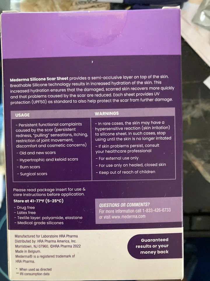 Mederma SILICONE SCAR SHEETS FLEXI PRO 1.4 X 3 EXP 2.27 - Image 2 of 2