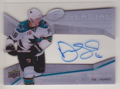 08-09 UD Ice Devin Setoguchi Auto Glacial Graphs SJ Sharks Autograph 2008