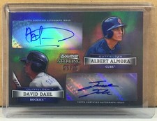 2012 BOWMAN STERLING REFRACTOR #DA-AD DAVID DAHL ALBERT ALMORA DUAL AUTO 25/25