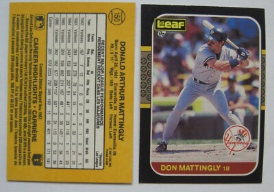 DON MATTINGLY CARDS You Pick 1985-1992 Topps Fleer Donruss Score Leaf Upper Deck