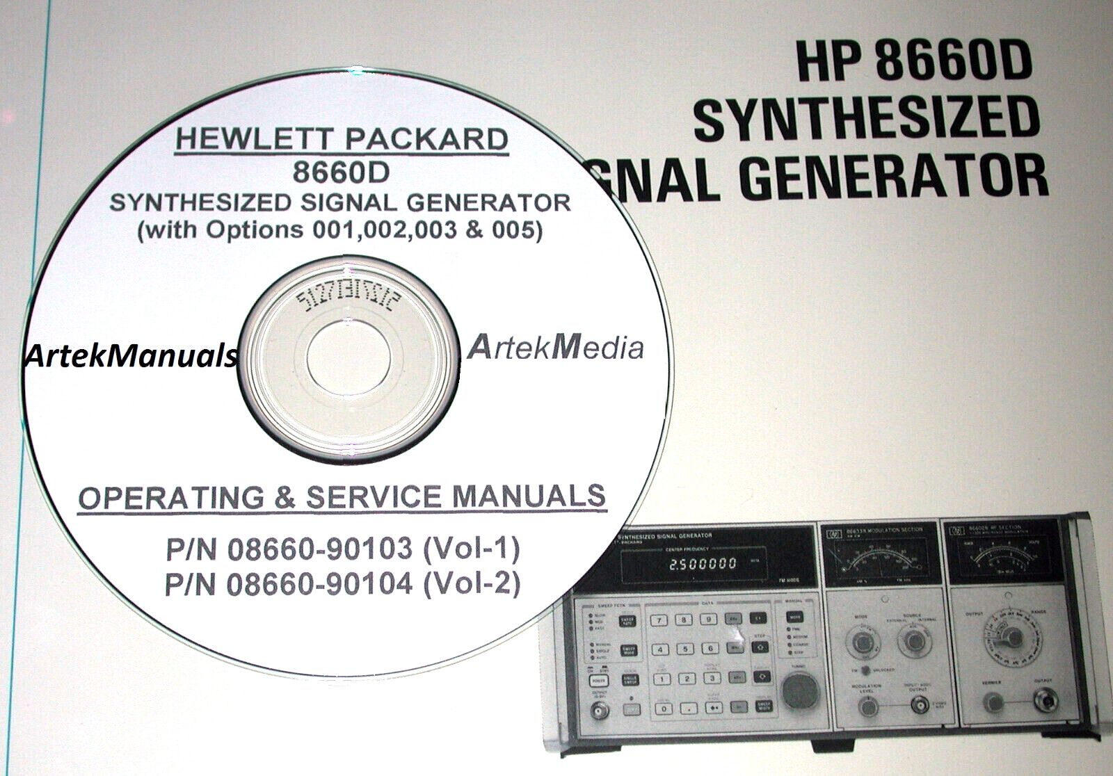 HP 8660D Synthesized Signal Generator OPERATING & SERVICE MANUALS 2-VOL SET
