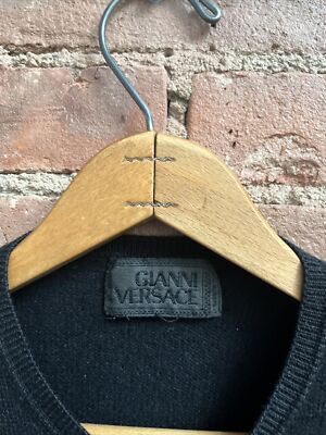 Vintage Gianni Versace Womens Embroidered Cardigan Sweater, Sz