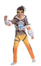 Brand New Overwatch Tracer Deluxe Child Costume Size Large 10-12